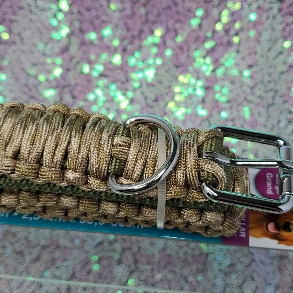 Paracord Dog Collar Size L 1 x 22-26 inches NWT by AspenPet
